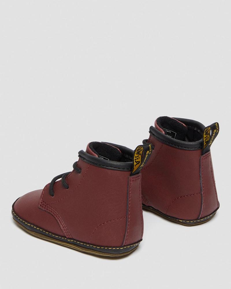 Dr Martens Newborn 1460 Auburn Læder Booties Fritidsstøvler Børn Lyserød Rød | DK 660EBC